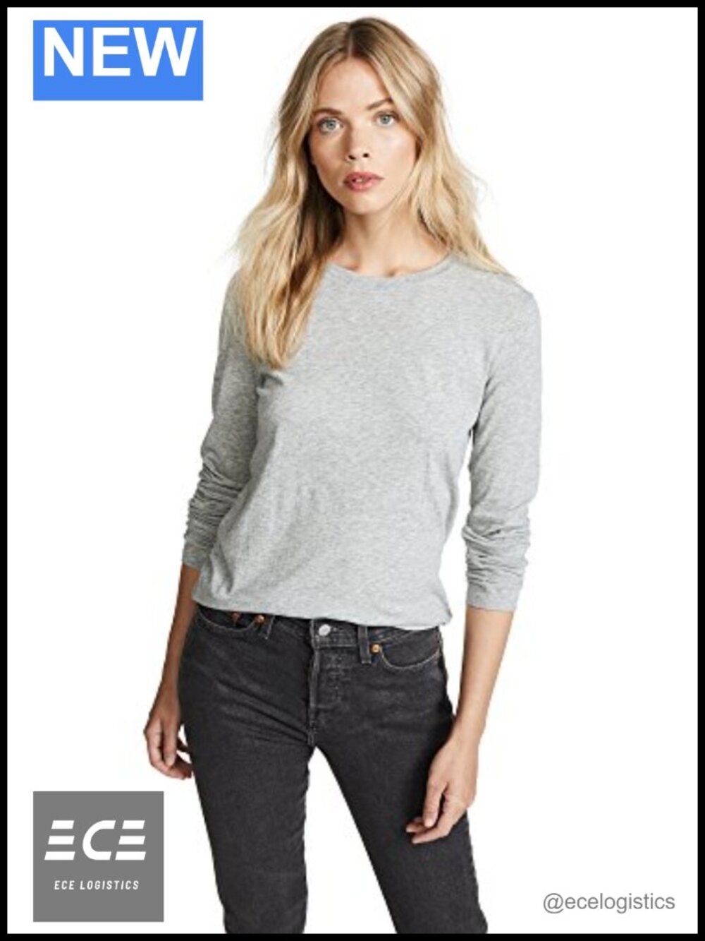 Essential Long Sleeve Crew Neck Pullover Tee Classic Fit